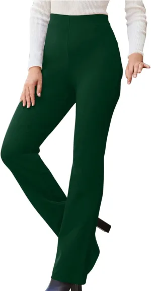 Womens Business Suit Pants Casual High Waisted Slim Fit Flare Pants Bell Bottom Long Lounge Wear to Work Pants