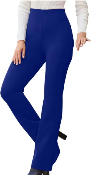 Womens Business Suit Pants Casual High Waisted Slim Fit Flare Pants Bell Bottom Long Lounge Wear to Work Pants