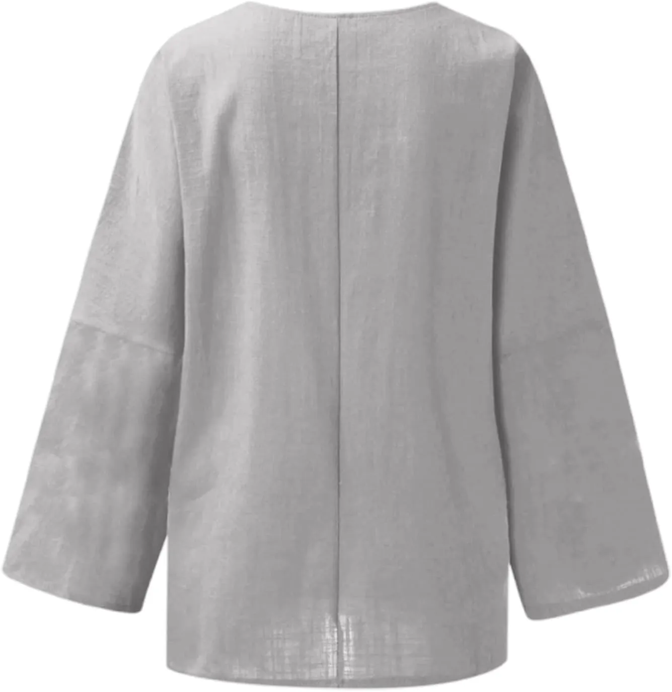 Women's Button Up Shirts Solid Color Long Sleeve Linen Summer Casual 2025 Fashion Blouse Top Loose Tunic Top