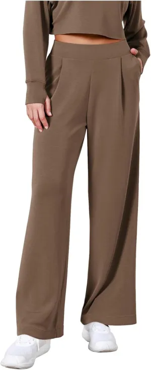 Womens Cargo Sweatpants Winter Sexy Work Palazzo with Pockets High Waisted Straight Leg