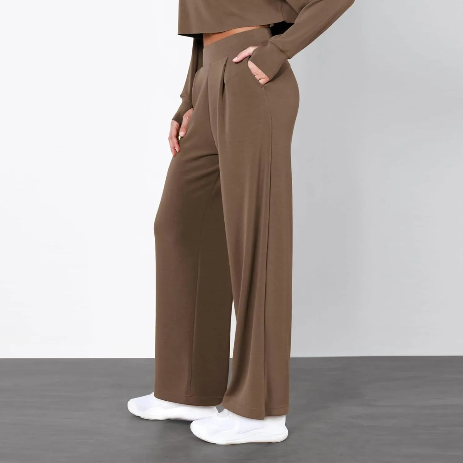 Womens Cargo Sweatpants Winter Sexy Work Palazzo with Pockets High Waisted Straight Leg
