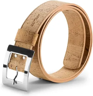 Women’s Cork Belt – Vegan Leather - Adjustable Belt – Oversize Belt - Black - 40mm Wide