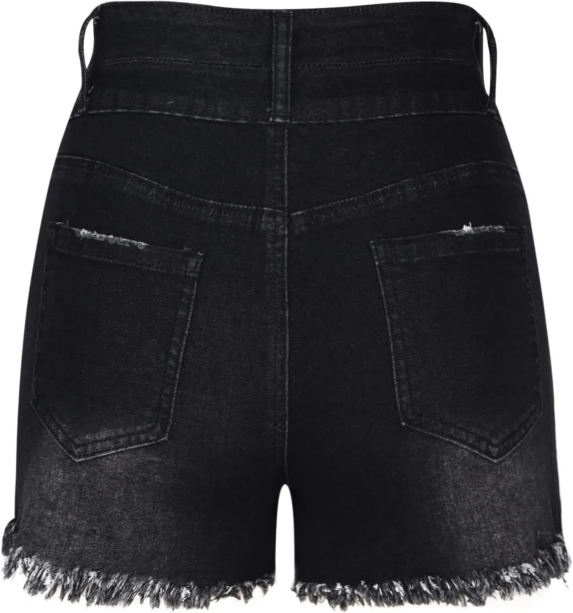 Women's Cut Off Denim Shorts High Waisted Ripped Distressed Jean Shorts Frayed Hem Casual Denim Hot Short with Pocket