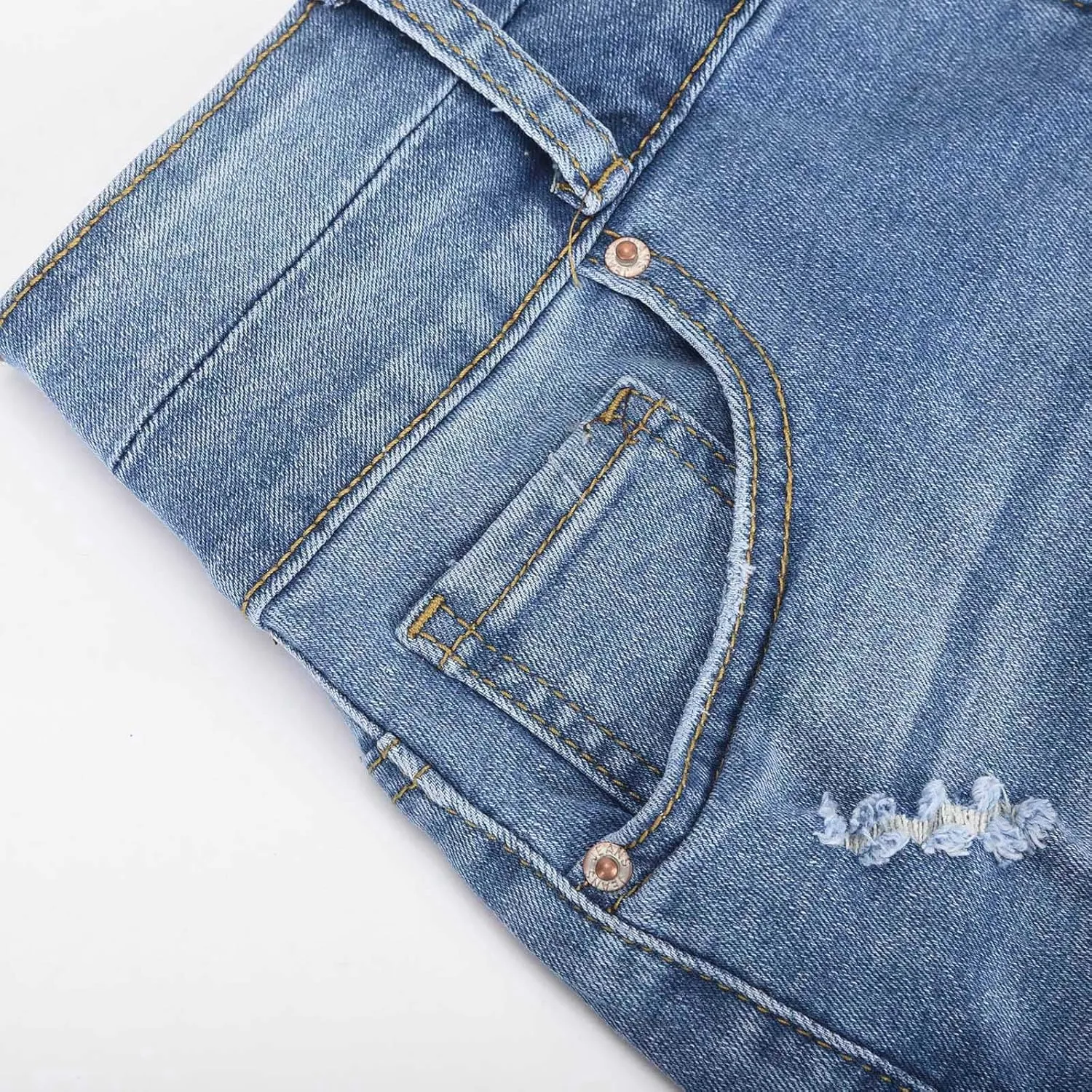 Women's Cut Off Denim Shorts High Waisted Ripped Distressed Jean Shorts Frayed Hem Casual Denim Hot Short with Pocket
