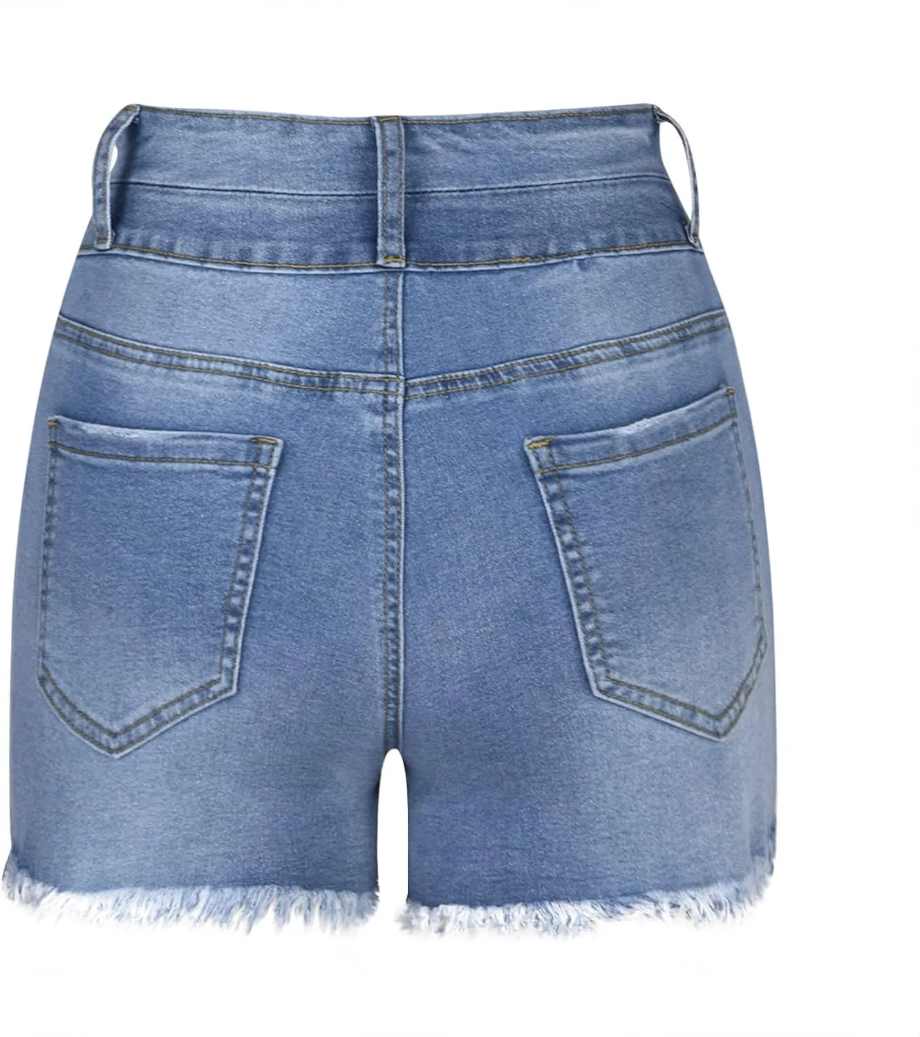 Women's Cut Off Denim Shorts High Waisted Ripped Distressed Jean Shorts Frayed Hem Casual Denim Hot Short with Pocket