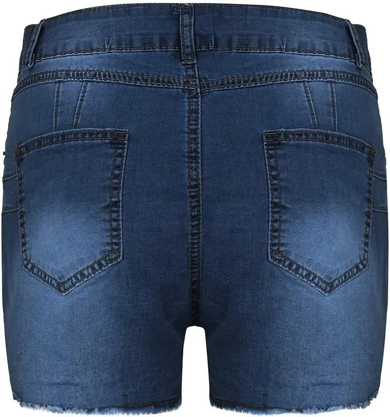 Womens Denim Shorts High Waisted Stretchy Casual Jeans Shorts 2025 Summer Loose Fit Retro Hot Shorts Pockets