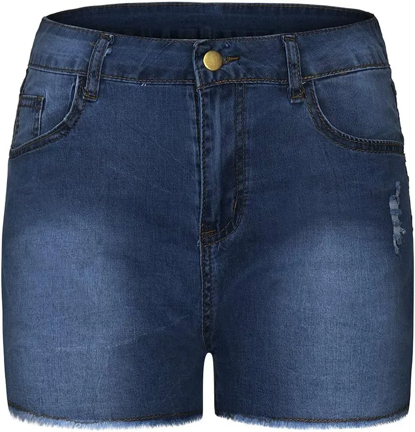 Womens Denim Shorts High Waisted Stretchy Casual Jeans Shorts 2025 Summer Loose Fit Retro Hot Shorts Pockets
