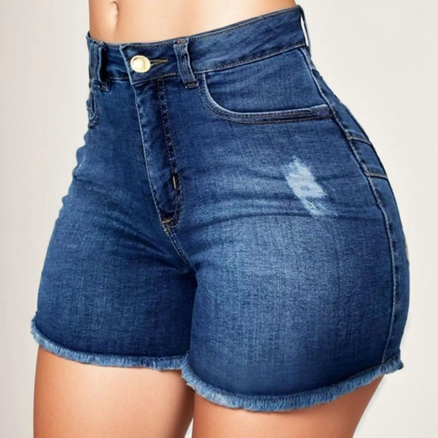 Womens Denim Shorts High Waisted Stretchy Casual Jeans Shorts 2025 Summer Loose Fit Retro Hot Shorts Pockets