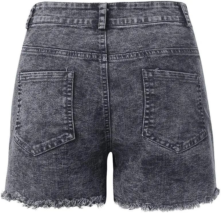 Women's Denim Shorts High Waisted Stretchy Jean Shorts Distressed Summer Shorts Cut Off Baggy Jean Shorts