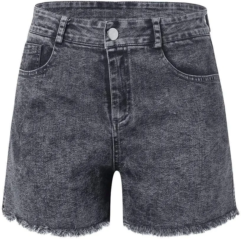 Women's Denim Shorts High Waisted Stretchy Jean Shorts Distressed Summer Shorts Cut Off Baggy Jean Shorts