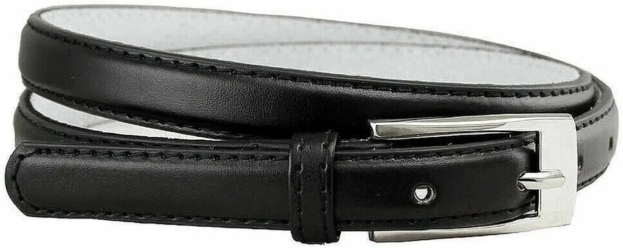 Women's Dress Skinny Fashion Belts Genuine Leather 3/4" (19mm) and 1" (25mm) wide