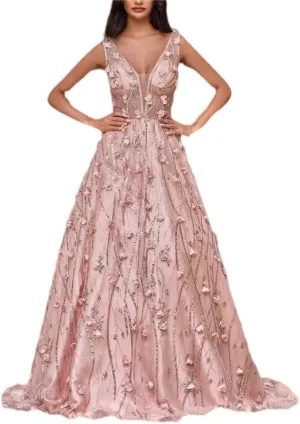 Women's Fashion Floral Pressure Pleated Evening Dresses Long Holiday Style Bridesmaid Dresses Dresses