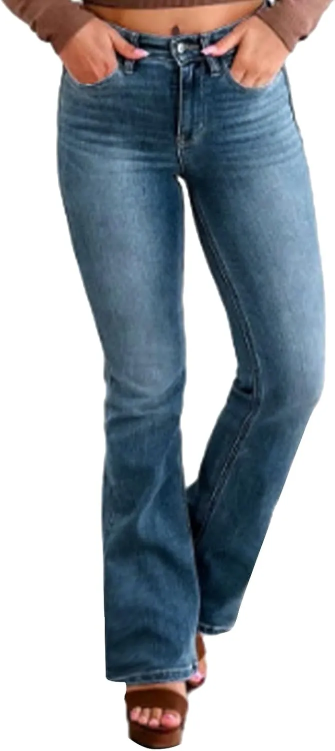 Women's High Rise Skinny Stretch Ripped Jeans High Waisted Denim Pants Plus Size Relaxed Fit Straight Leg Jean