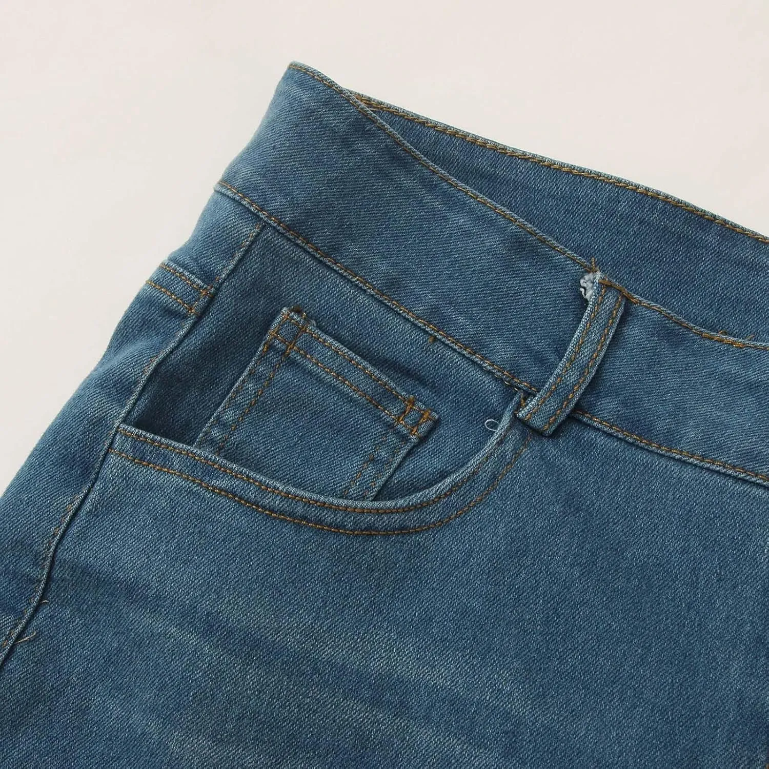 Women's High Rise Skinny Stretch Ripped Jeans High Waisted Denim Pants Plus Size Relaxed Fit Straight Leg Jean