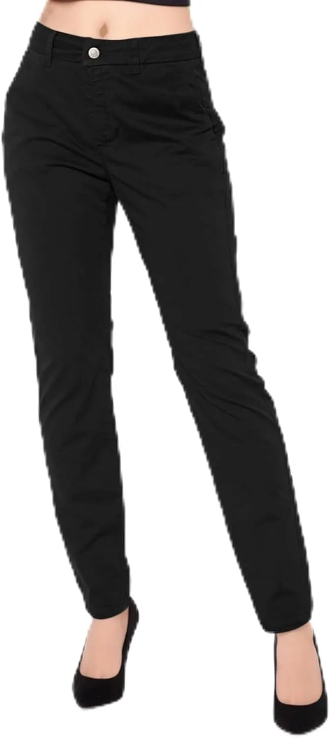 Women's High Waisted Business Pants Straight Leg Pleated Elegant Office Slacks Stretchy Dress Trousers with Pockets