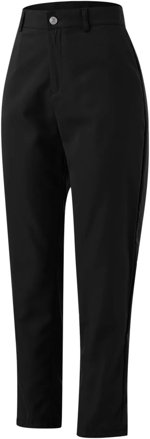 Women's High Waisted Business Pants Straight Leg Pleated Elegant Office Slacks Stretchy Dress Trousers with Pockets
