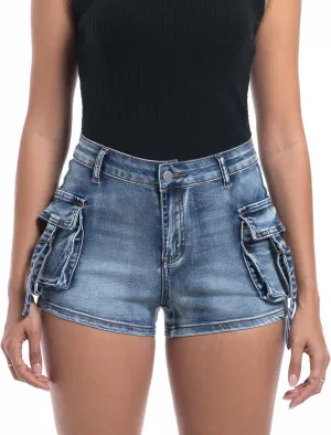 Women’s High Waisted Cargo Shorts Casual Summer Denim Stretchy Jeans Chino Shorts Y2K