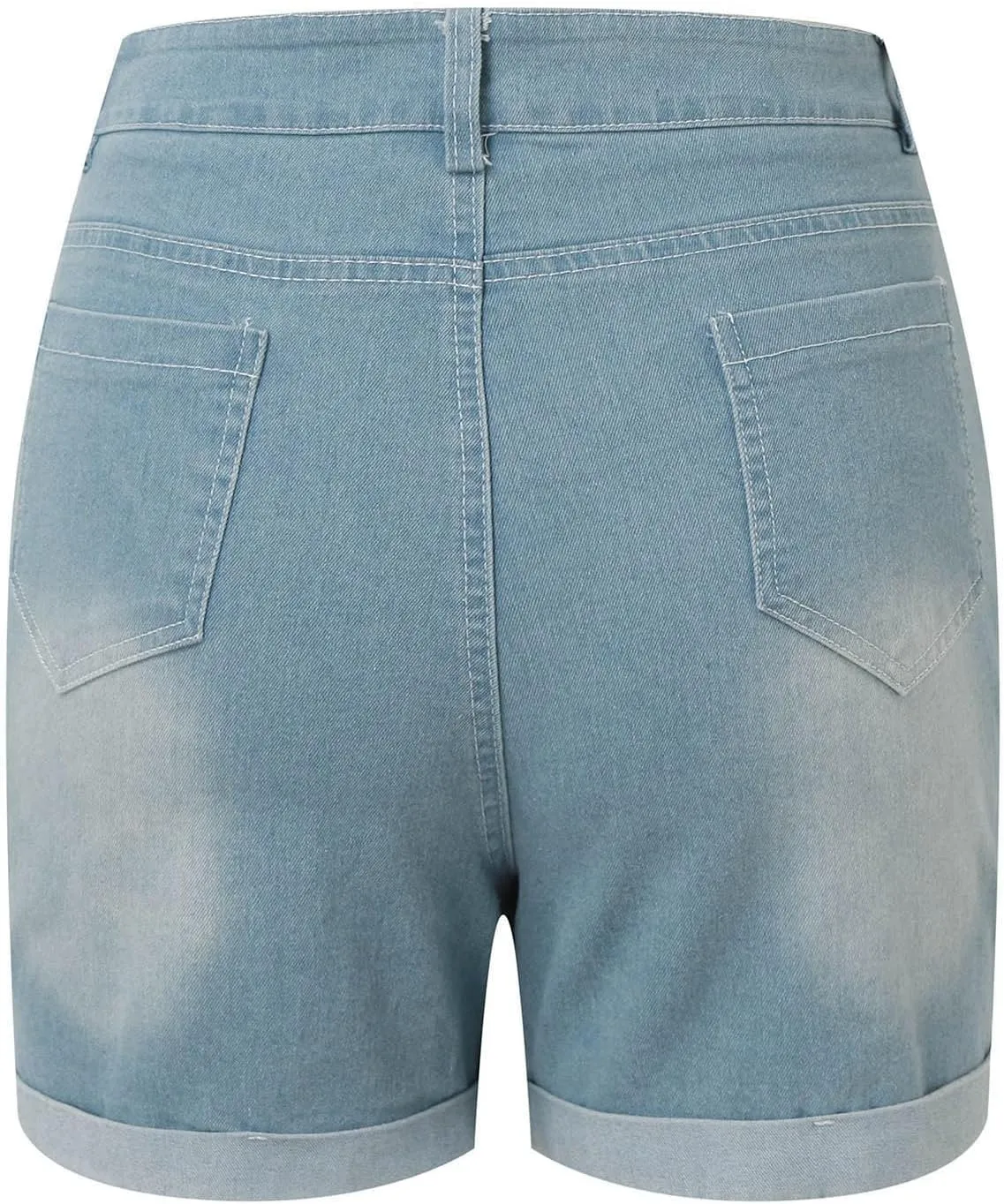 Women's Mid-Rise Denim Shorts,High-Waisted Stretch Fashion Hole Bottom Denim Pants,Comfortable Summer