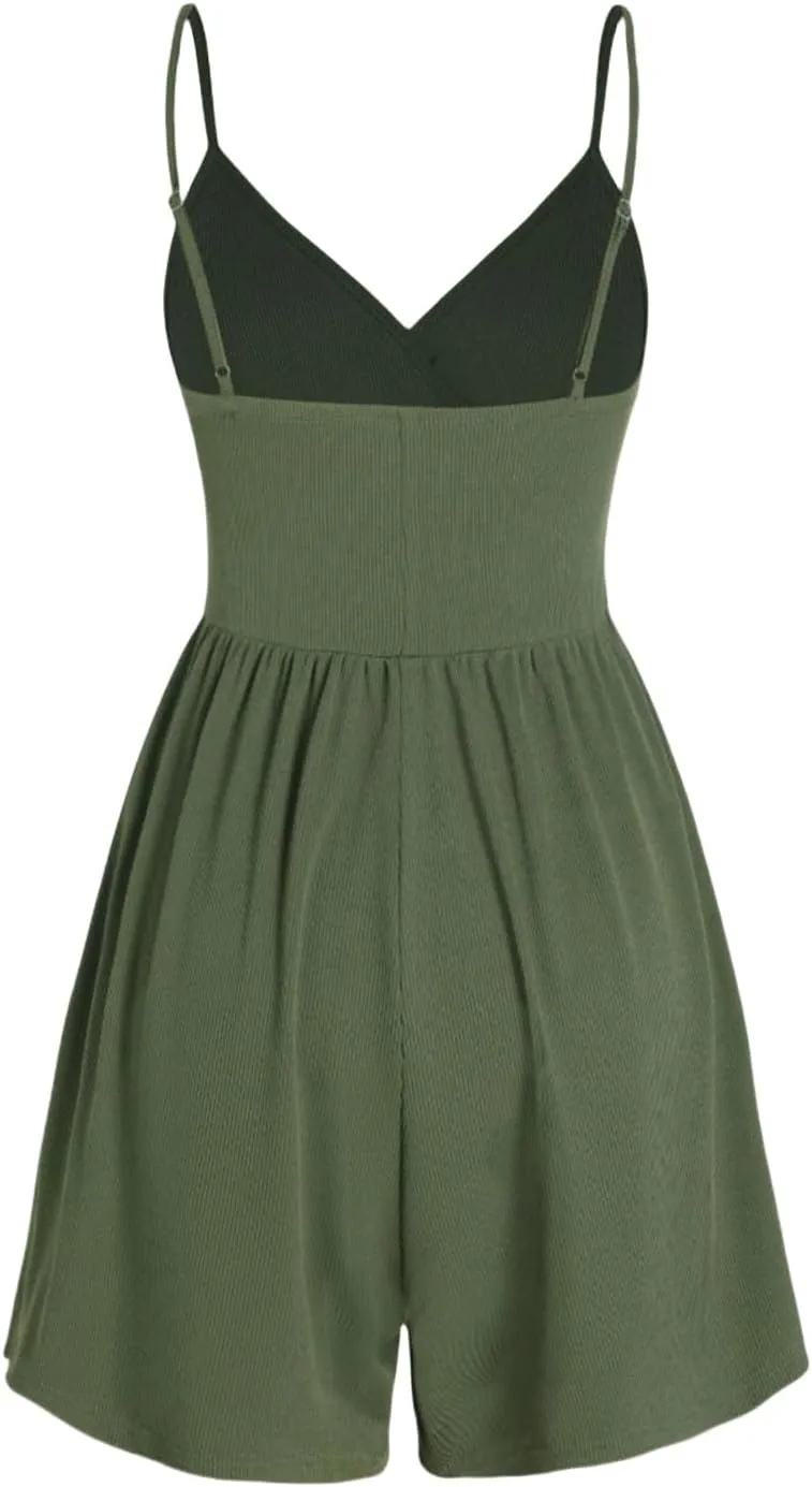 Womens Mini Dress Built in Shorts Summer Sexy Deep V Sleeveless Adjustable Spaghetti Strap Dresses Tunic Sundresses