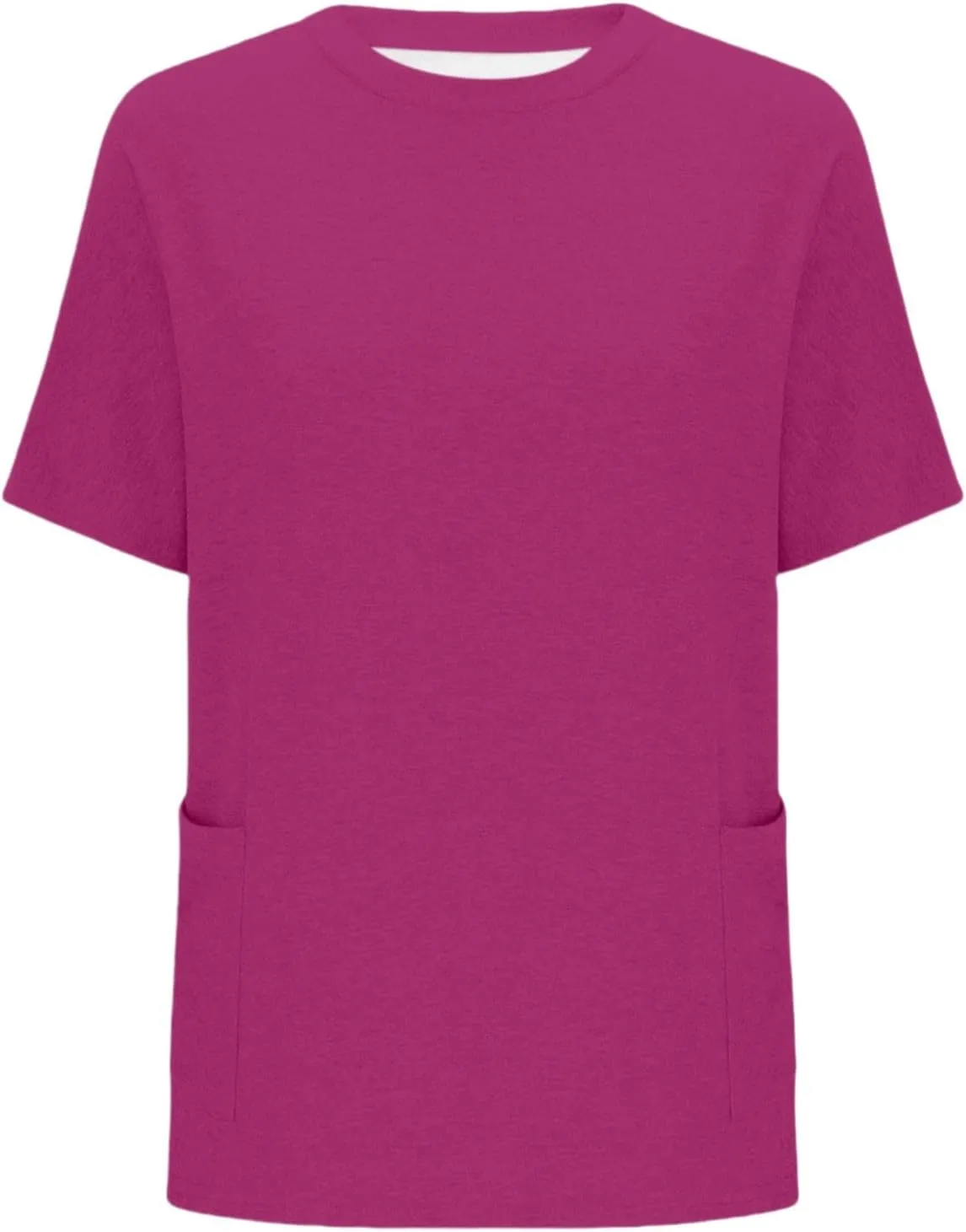 Womens Plus Size Tops Casual Short Sleeve Round Neck T Shirt Loose Fit Tunic Blouse Loose Fashion Tunics with Pocket