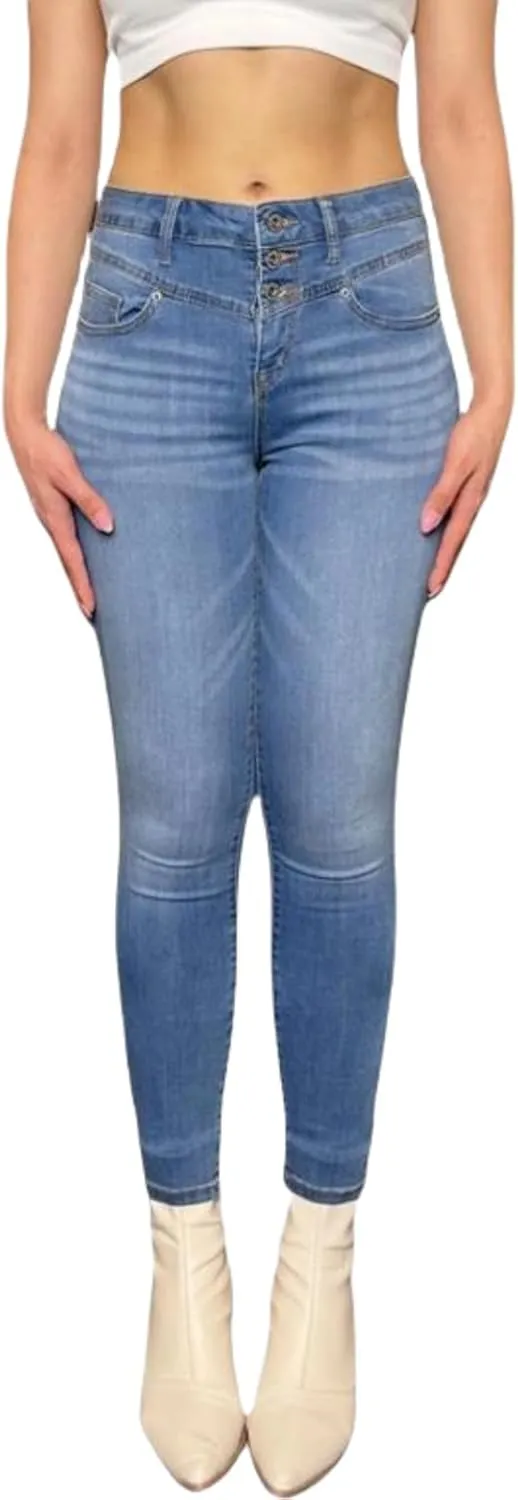 Women's Stretch Skinny Jeans Womens Classic Skinny Butt Lifting Jeans Mid Rise Slim Fit Pants for Women