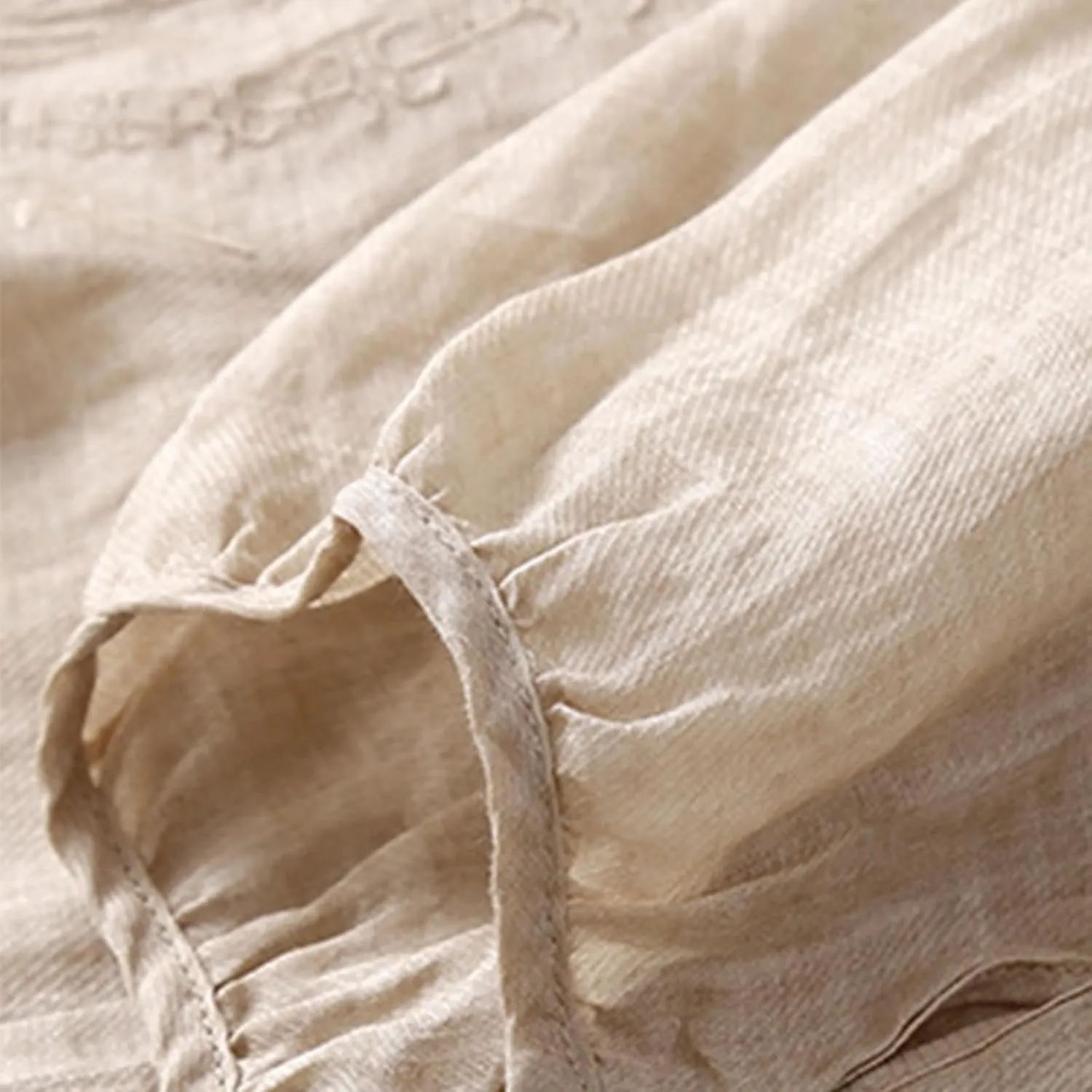 Women's Summer 3/4 Sleeve Cotton Linen Tops Vintage Mexican Embroidered Shirts Casual V Neck Boho Blouse Oversized