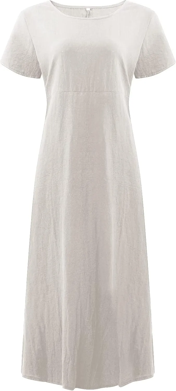 Womens Summer Dress Elastic Waist Ruffle Midi Dresses Pleated A Line Skirt for Women 2025 Church Work Dresses Clothes