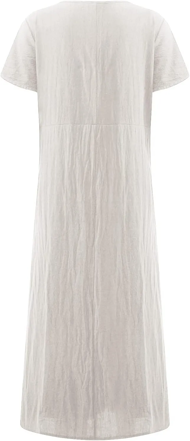 Womens Summer Dress Elastic Waist Ruffle Midi Dresses Pleated A Line Skirt for Women 2025 Church Work Dresses Clothes