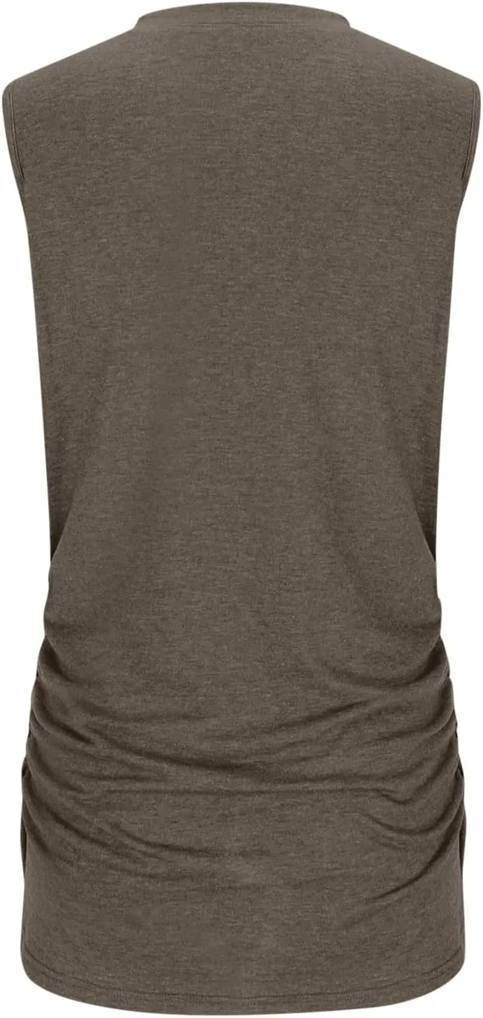 Womens Summer Tank Tops High Neck Workout Crew Neck Sleeveless Top Casual Flowy Trendy Loose Sleeveless Vest Camisole