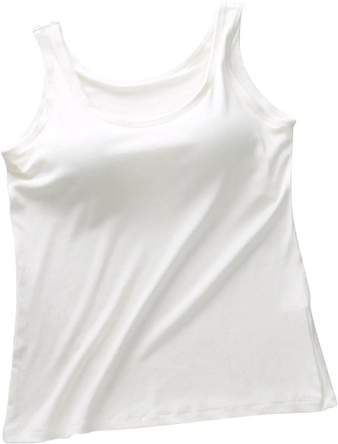 Womens Tank Tops with Built in Bra Summer Casual Basic Modal Padded Yoga Shirts Loose V Neck Workout Camisoles Tees
