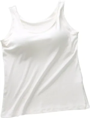 Womens Tank Tops with Built in Bra Summer Casual Basic Modal Padded Yoga Shirts Loose V Neck Workout Camisoles Tees