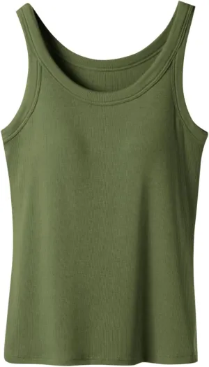 Womens Tank Tops with Built in Shelf Bra Casual Sleeveless Ribbed Sleeveless Gym Yoga Shirts Workout Camisole