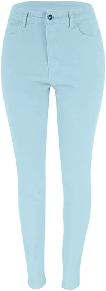 Womens Trendy Skinny Jeans High Waisted Stretch Mom Jeans Casual Dark Wash Denim Pencil Pants for Curvy Women