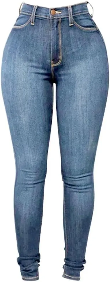 Womens Trendy Skinny Jeans High Waisted Stretch Mom Jeans Casual Dark Wash Denim Pencil Pants for Curvy Women