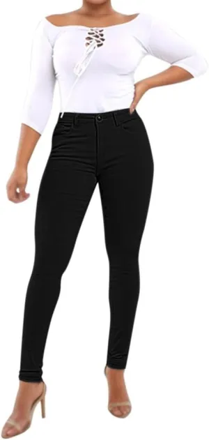 Womens Trendy Skinny Jeans High Waisted Stretch Mom Jeans Casual Dark Wash Denim Pencil Pants for Curvy Women