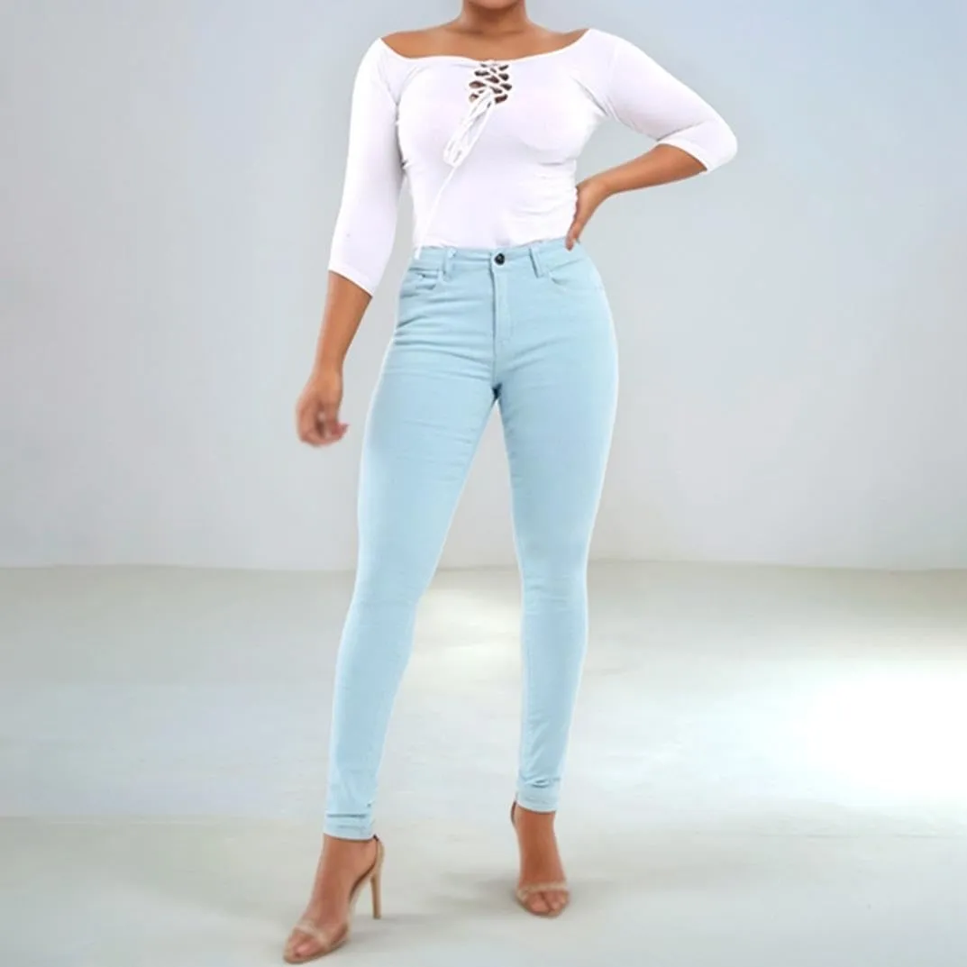 Womens Trendy Skinny Jeans High Waisted Stretch Mom Jeans Casual Dark Wash Denim Pencil Pants for Curvy Women