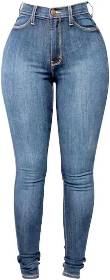 Womens Trendy Skinny Jeans High Waisted Stretch Mom Jeans Casual Dark Wash Denim Pencil Pants for Curvy Women