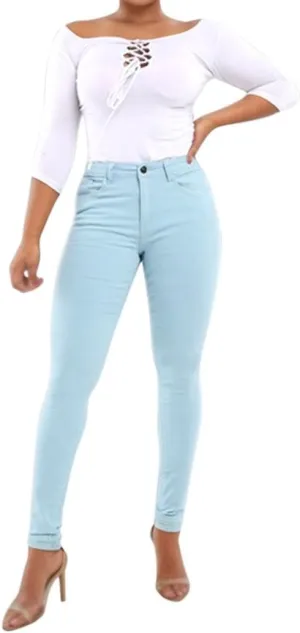 Womens Trendy Skinny Jeans High Waisted Stretch Mom Jeans Casual Dark Wash Denim Pencil Pants for Curvy Women