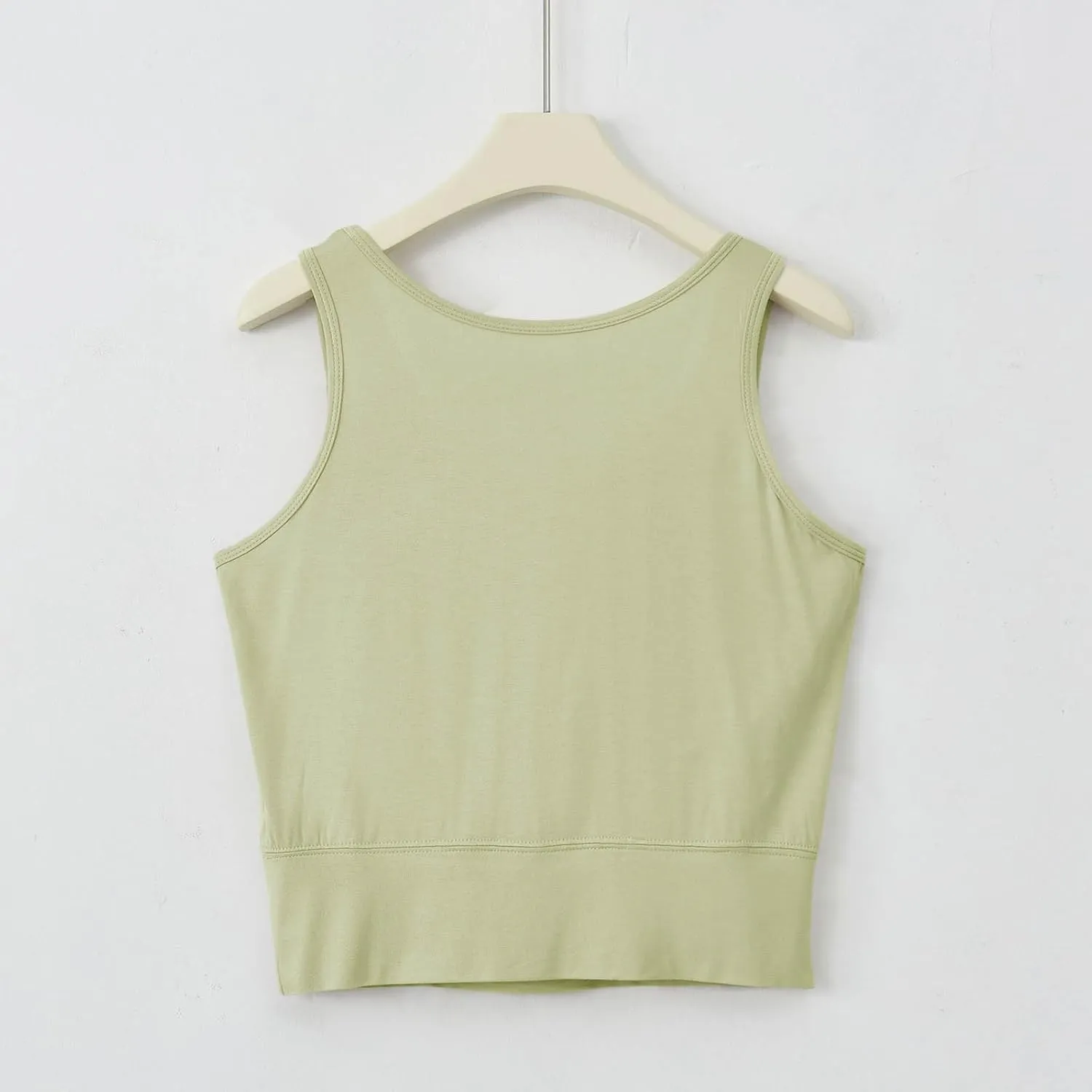Workout Crop Tank Tops for Women with Chest Pad Casual Sports Fitness Yoga Shirts Summer Seamless Breathable Blouse