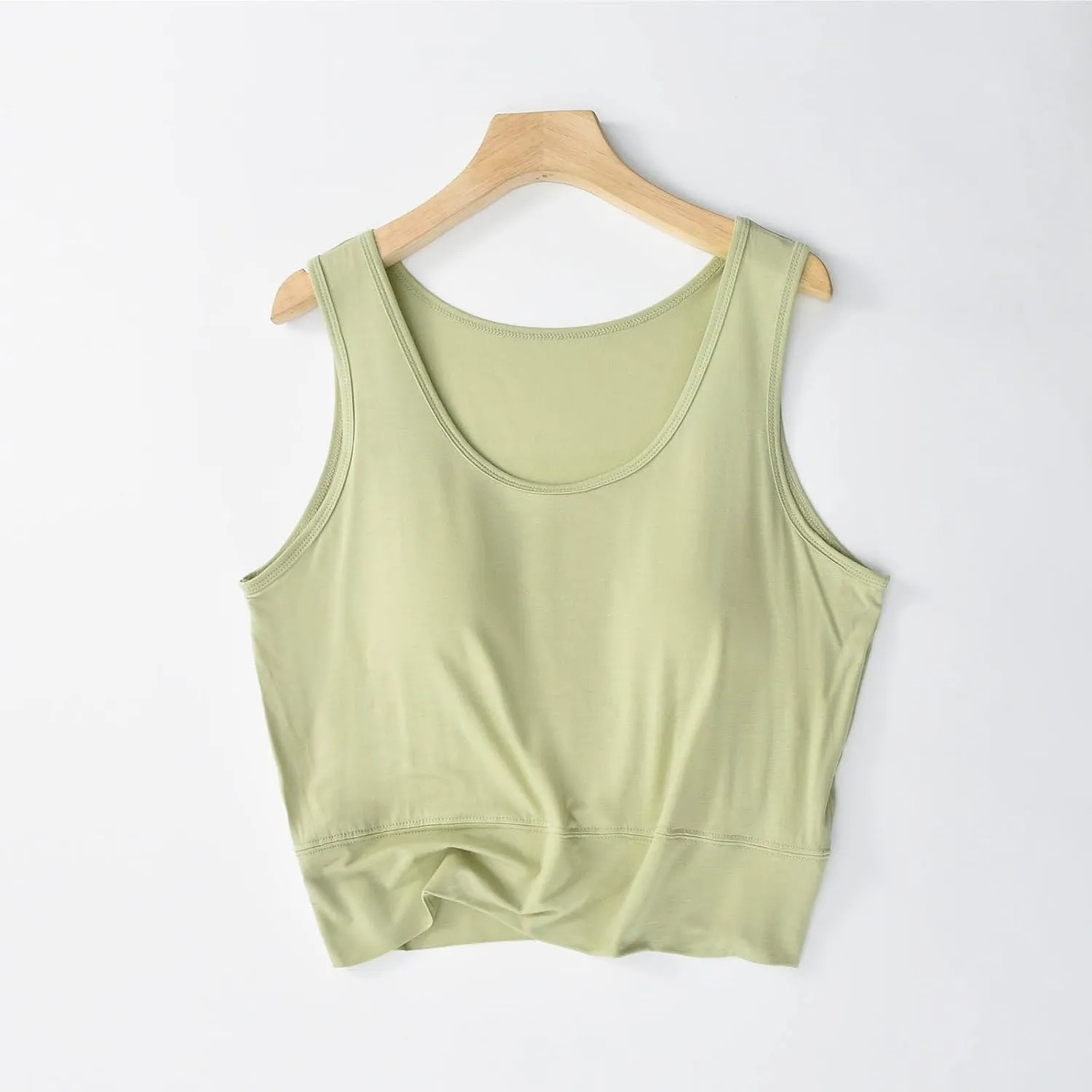 Workout Crop Tank Tops for Women with Chest Pad Casual Sports Fitness Yoga Shirts Summer Seamless Breathable Blouse