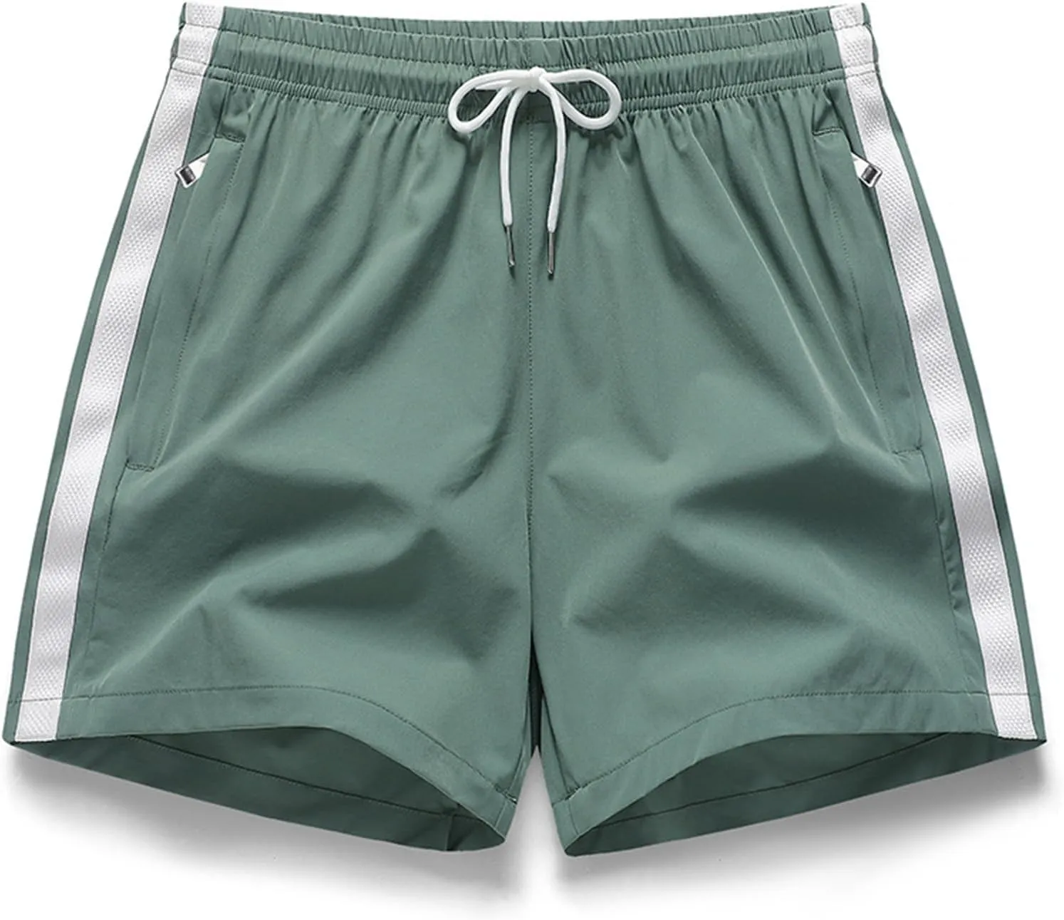 Workout Shorts for Men with Zipper Pockets Stretch Quick Dry Athletic Shorts Summer Basketball Sports Gym Running Pants