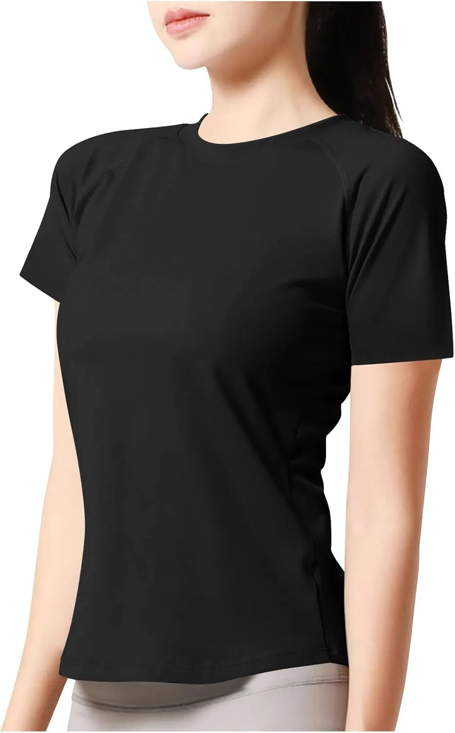 Workout Tops for Women Quick Dry Crewneck Short Sleeve Seamless Gym Shirt Breathable Yoga Athletic Tops