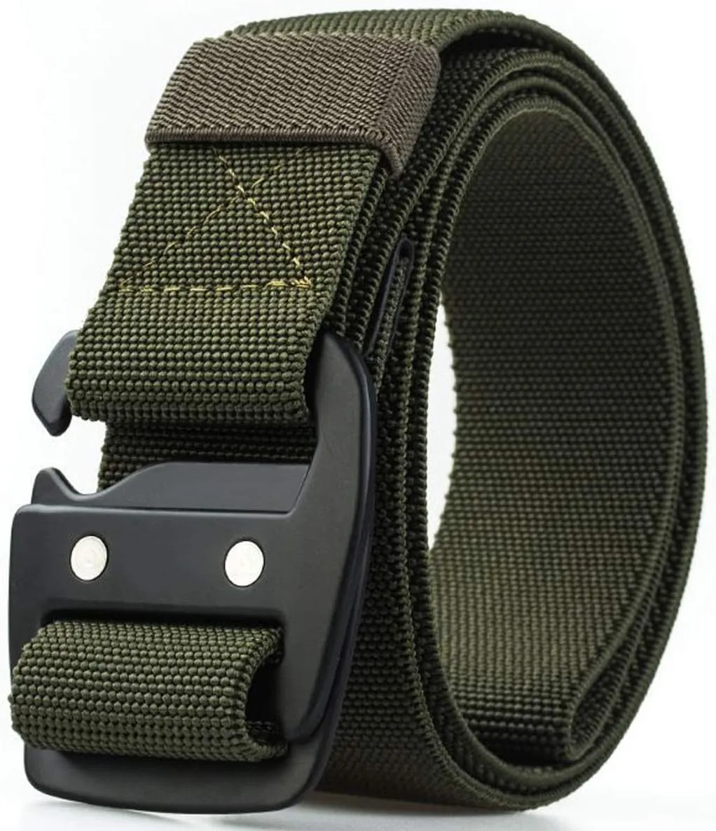 WYuZe Mens Tactical Belt Military Elastic Stretch Duty Riggers Belt Metal Buckle