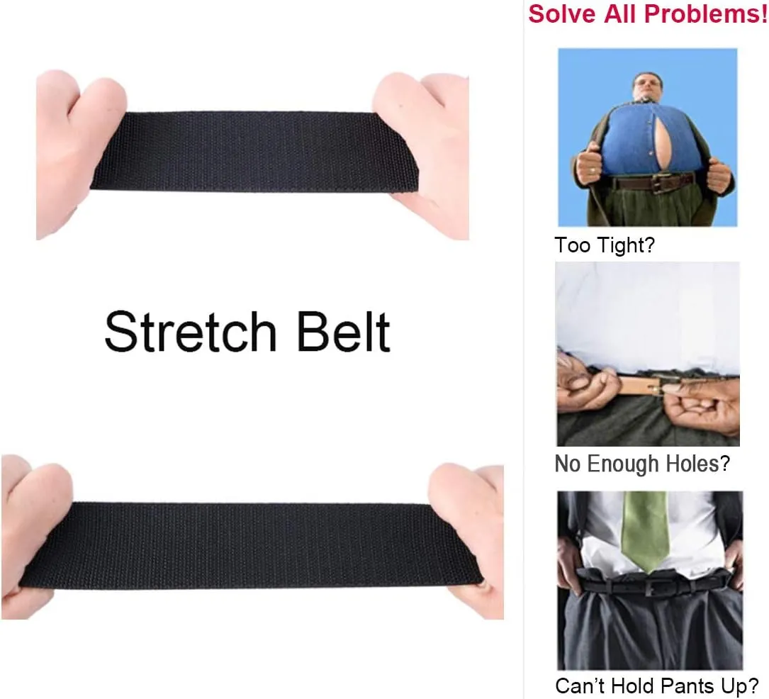 WYuZe Mens Tactical Belt Military Elastic Stretch Duty Riggers Belt Metal Buckle