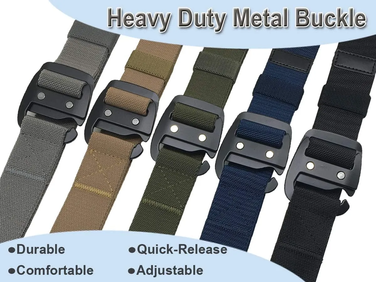 WYuZe Mens Tactical Belt Military Elastic Stretch Duty Riggers Belt Metal Buckle