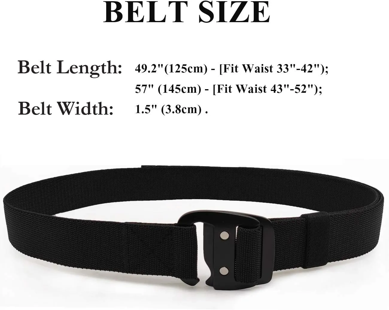 WYuZe Mens Tactical Belt Military Elastic Stretch Duty Riggers Belt Metal Buckle