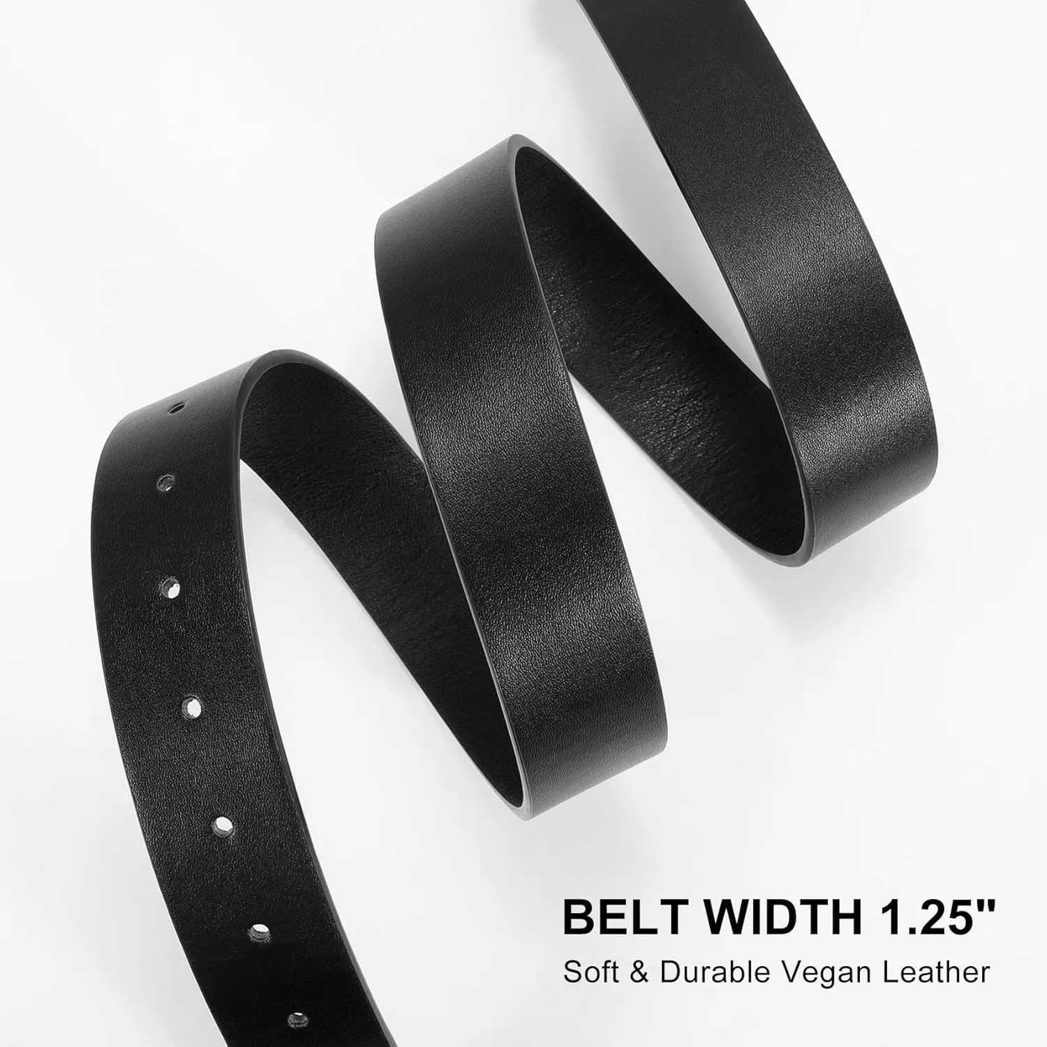 XZQTIVE Women Leather Belt with Circle Gold Buckle Fashion Ladies Waist Belt for Jeans Pants Dresses