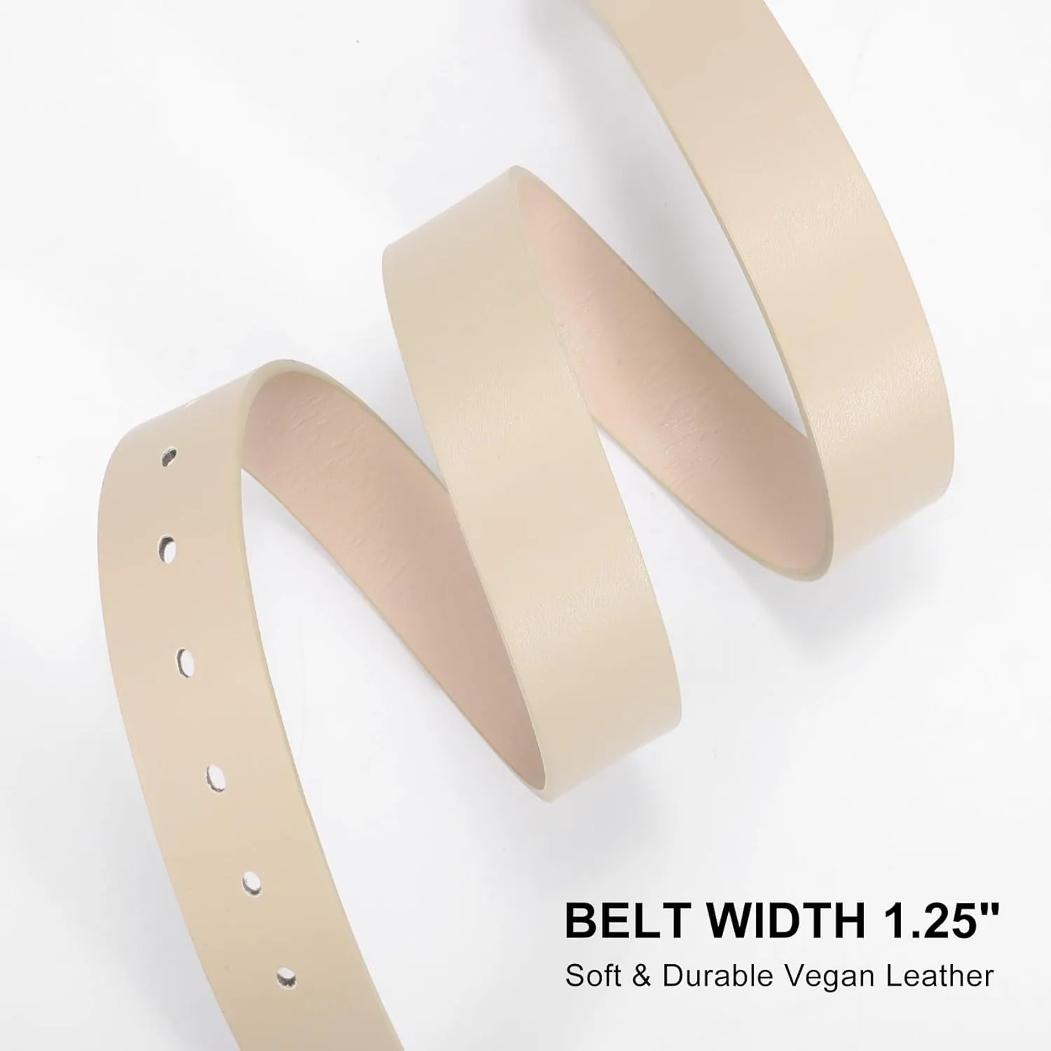 XZQTIVE Women Leather Belt with Circle Gold Buckle Fashion Ladies Waist Belt for Jeans Pants Dresses