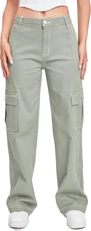YMI Jeans Women's Cargo Pants with Front Seam