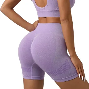 Yoga Shorts for Women Seamless High Waisted Stretchy Slim Bike Shorts Tummy Control Trendy Booty Workout Gym Shorts